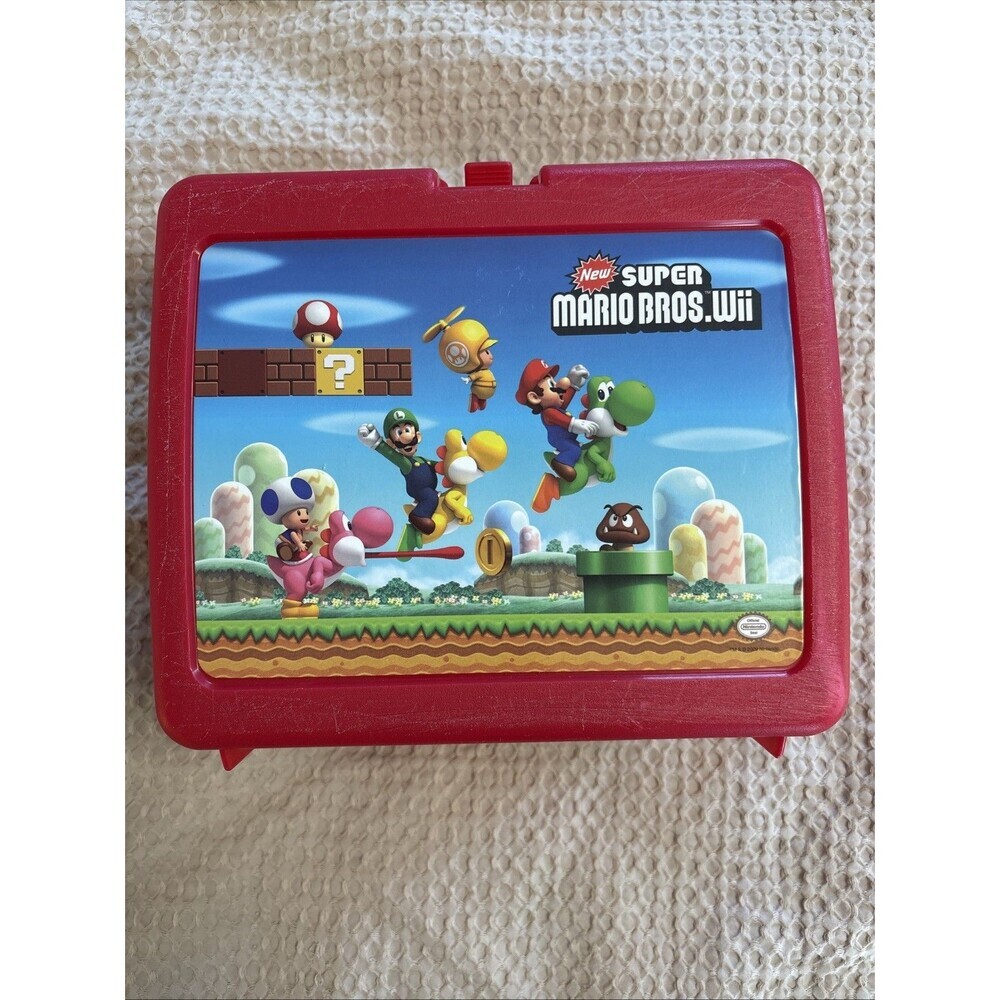 Thermos Lunch Box Super Mario Bros Wii‎ Red Plastic Nintendo